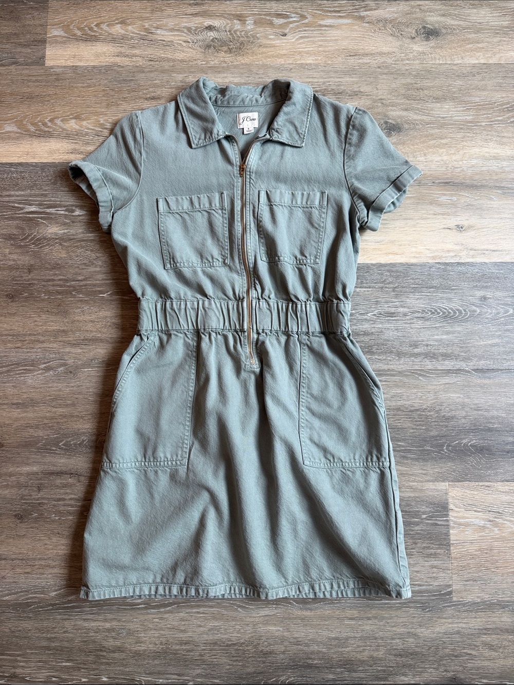 J. Crew Olive Green Utility Mini Dress